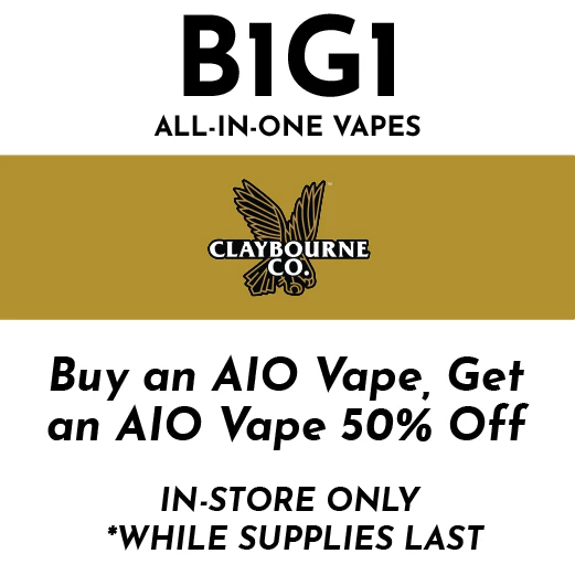 Claybourne Co. - B1G1 50% Off All-In-One Vapes