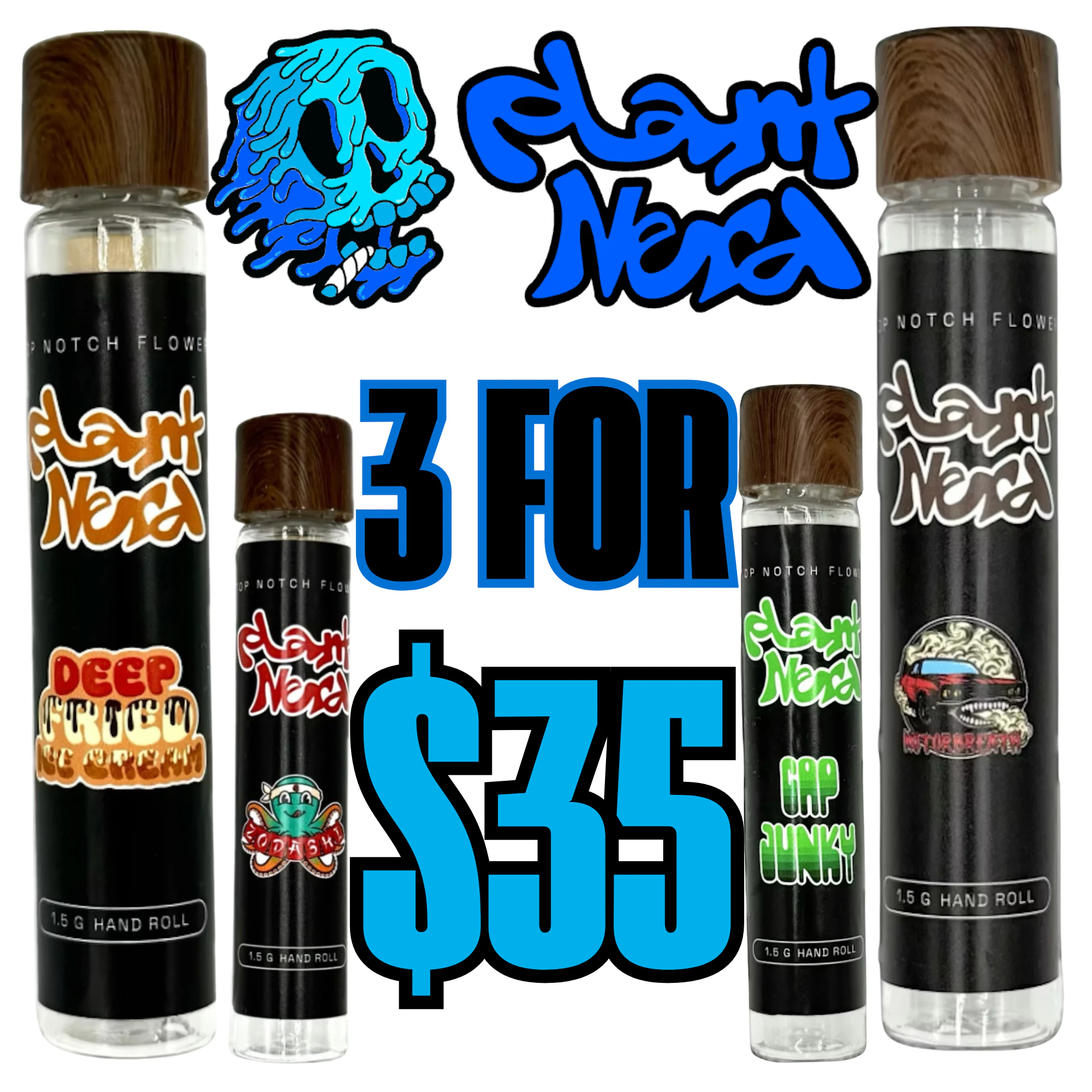 Plant Nerd 1.5g Hand Rolls | 3 for $35