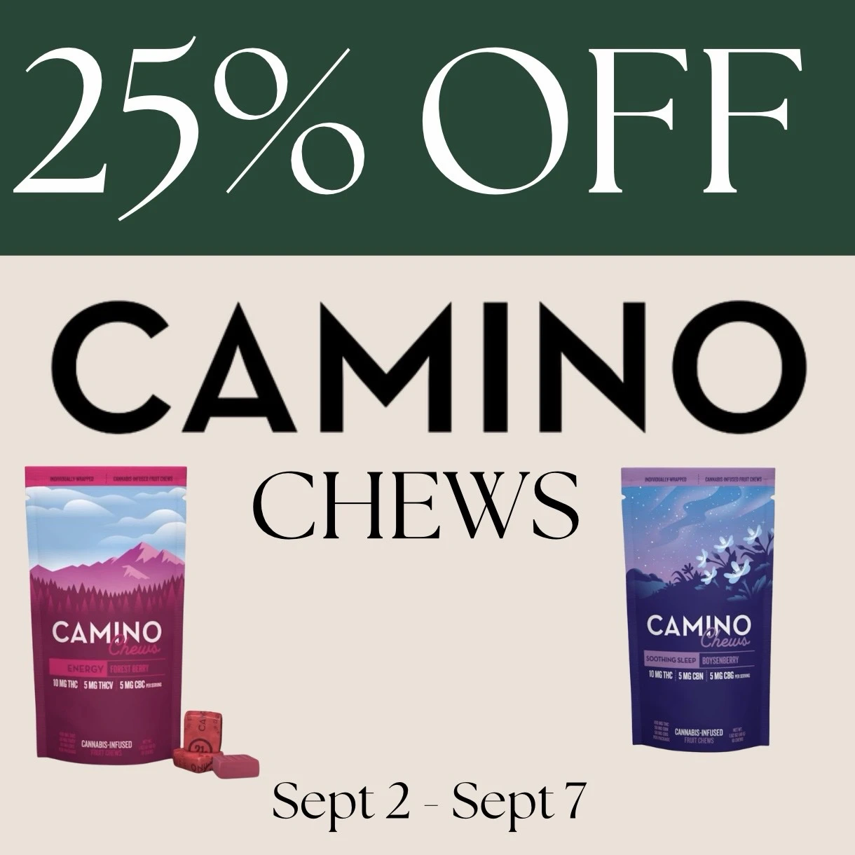 25% off Camino Chews