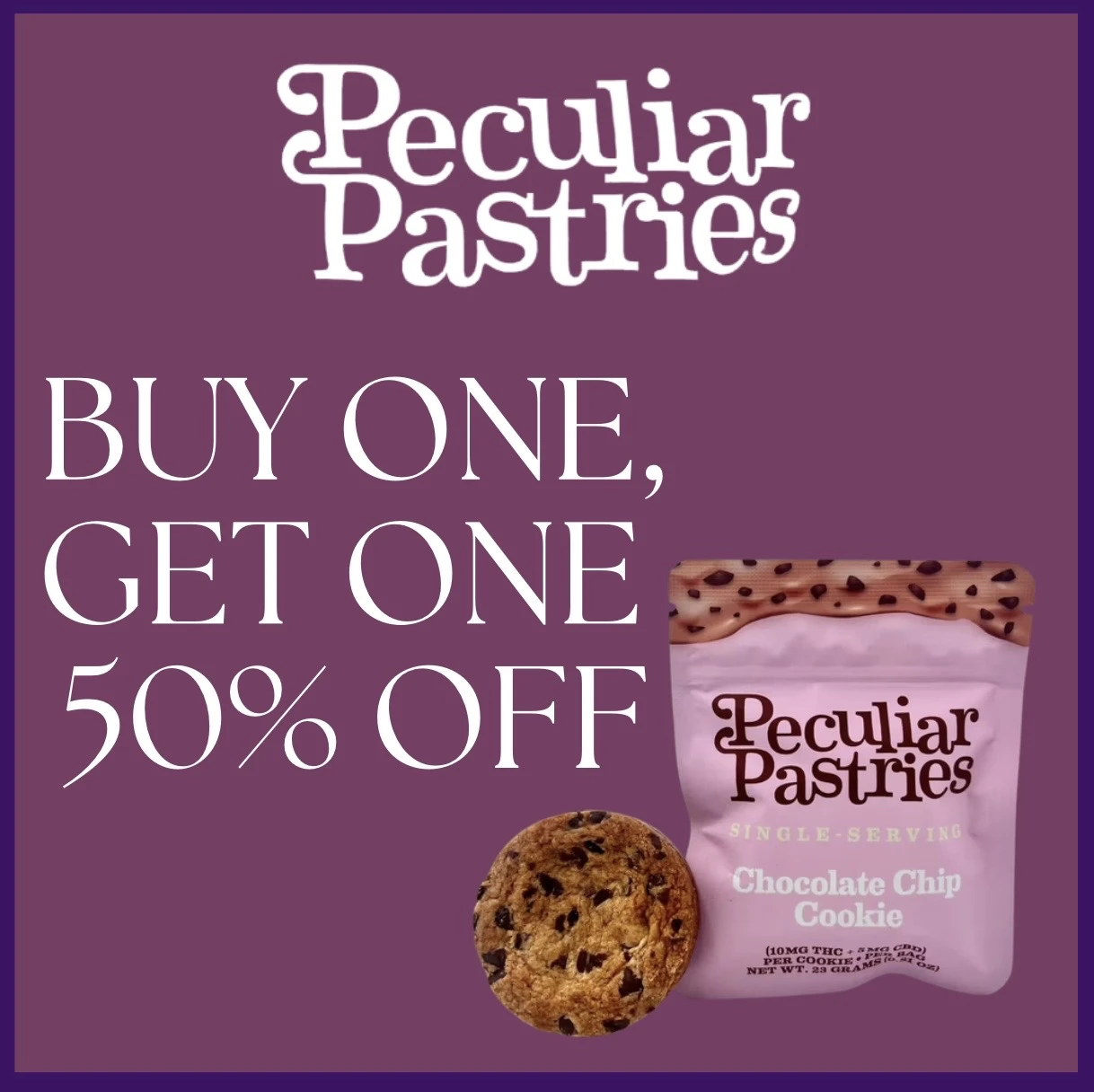 Peculiar Pastries Chocolate Chip Cookie BOGO 50%