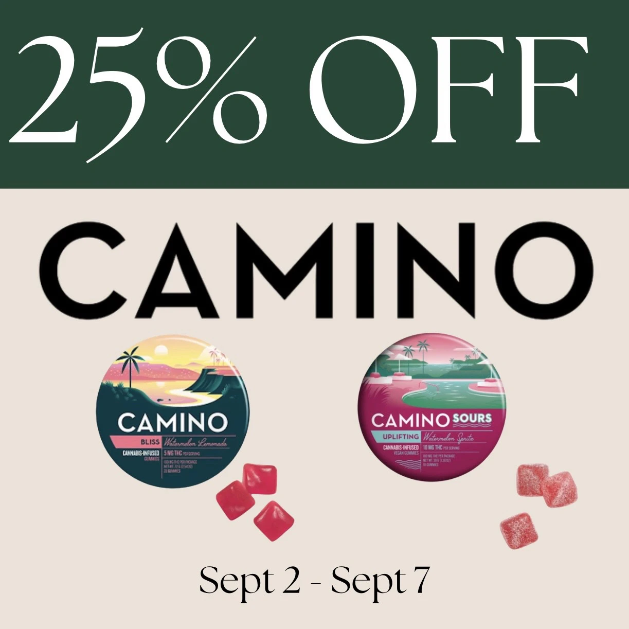 25% off Camino