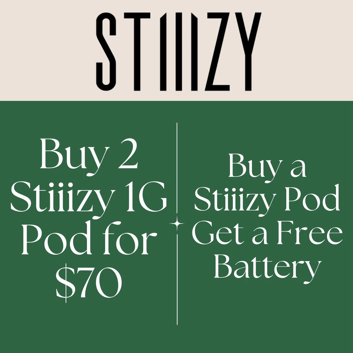 Buy 2 Stiiizy 1G pod for $70