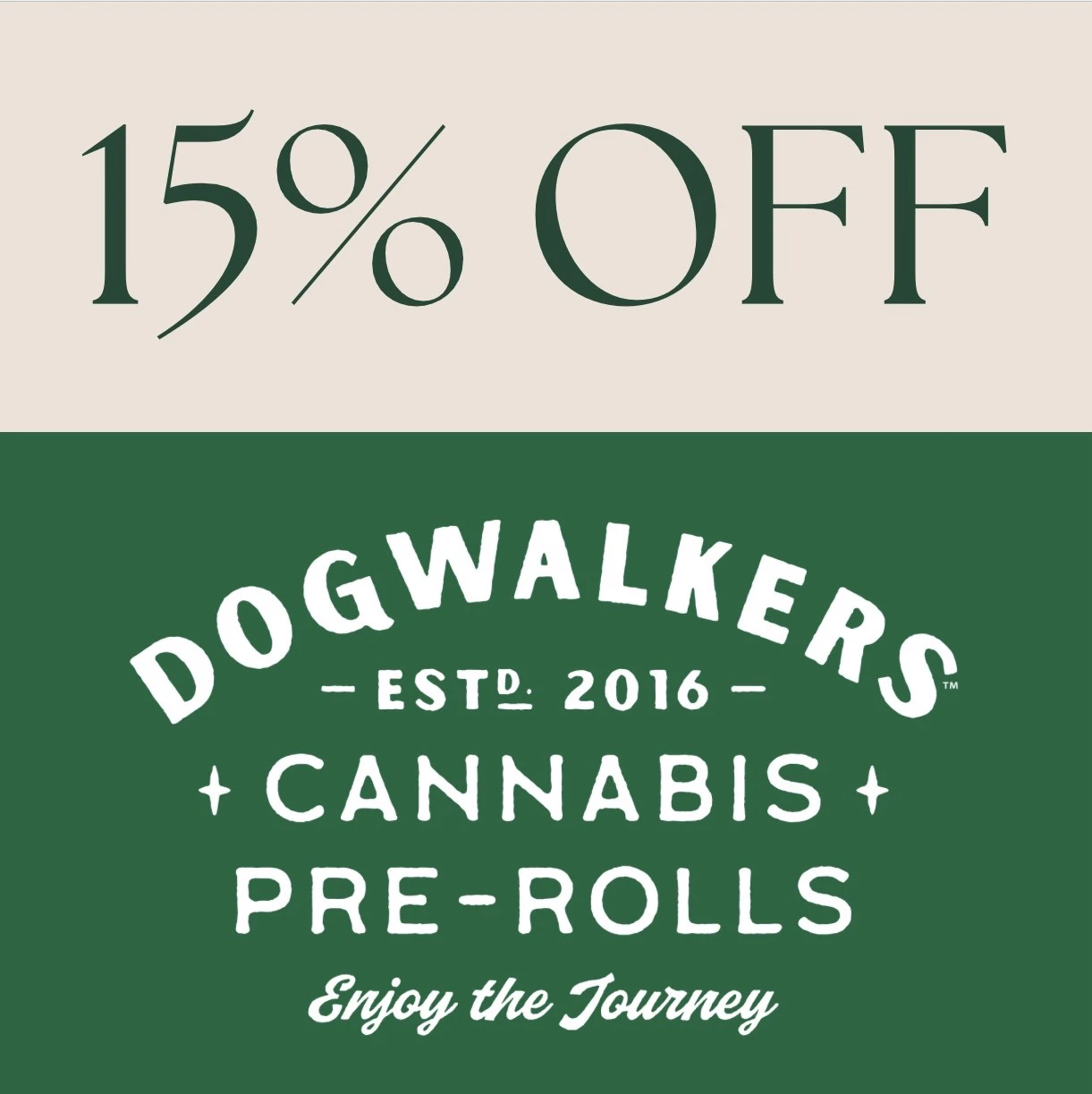 15% off Dogwalker products