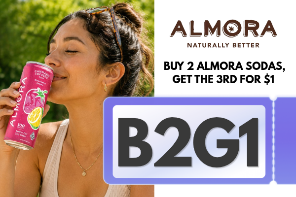 Buy 2 Almora Prebiotic Sodas, get the 3rd for $1 (3 for $21). Mix Root Beer & Strawberry Lemon. Promotion codes and auto-applied deals work when all qualifying items and conditions are met. Be sure to add all required items, meet any order minimums, and include promo units. If you have questions or run into issues, contact dispatch by call/text or leave an order note before submitting.