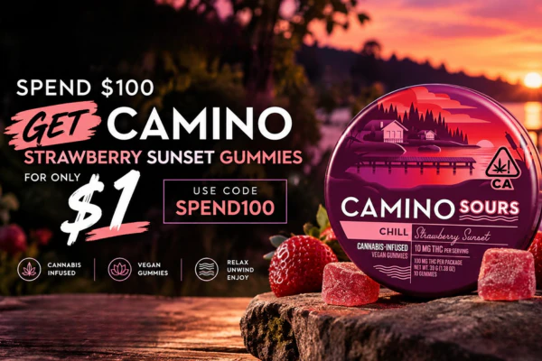 Spend $100 Get Camino Strawberry Sunset Gummies for $1