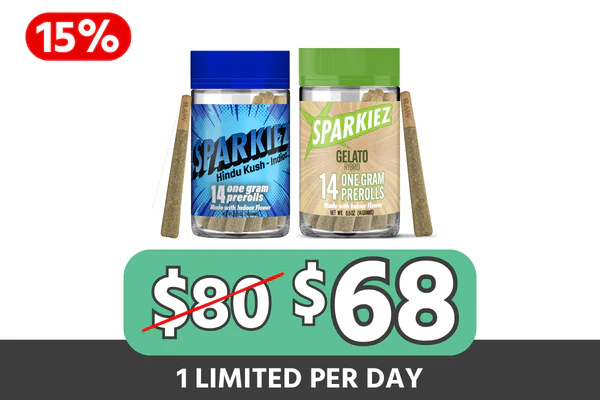 Sparkiez 14-Pack Preroll Duo — $68 (Save $12 | 15% Off)