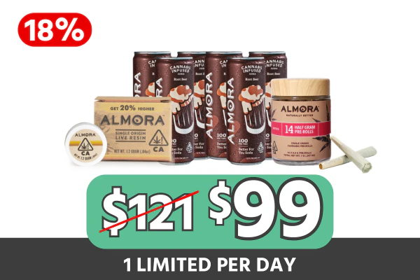 Almora Farms Sauce + 14-Pack Prerolls + Root Beer Bundle — $99 (Save $22 | 18% Off)