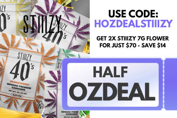 Get 2x Stiiizy 7g Flower for just $70 (Save $14)