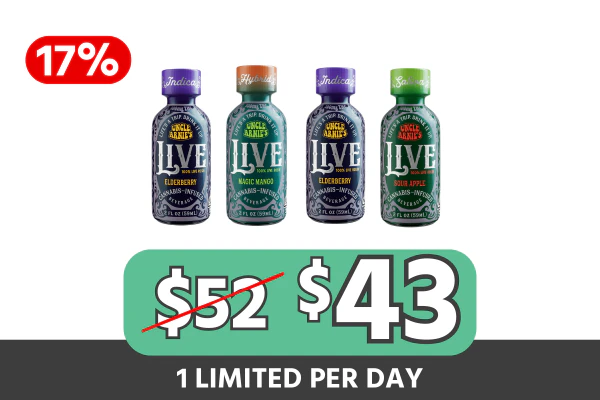 Uncle Arnies 2oz Live Rosin Shots — Pick Any 4 for $43 (Save $9 | 17% Off)