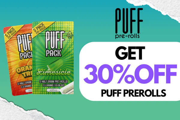 Get 30% off all Puff prerolls