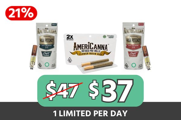 AmeriCanna B2G1 Deal — Buy 2 Vapes, Get a 2pk Infused Preroll for $1 | 21% Off