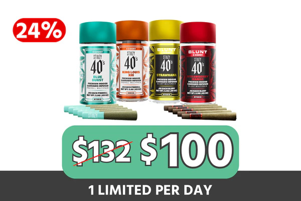 STIIIZY Mini Preroll & Mini Blunt 4-Pack — $100 (Save $32 | 24% Off)