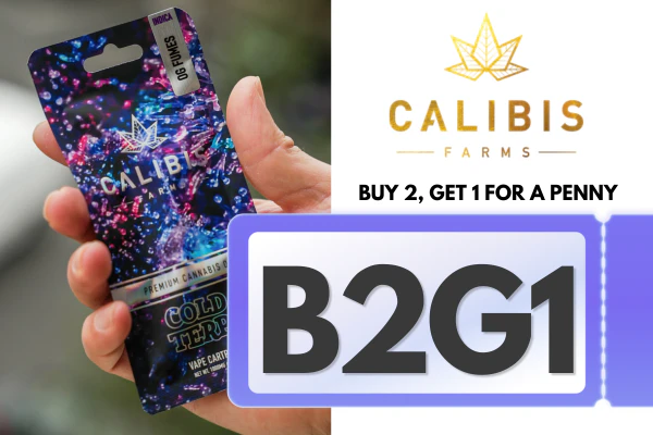 Buy 2 Calibis Farms Vapes, Get 1 for a penny!