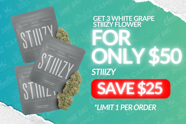 Get 3  White Grape Stiiizy Flower for just $50 (Savings of $25/33%)