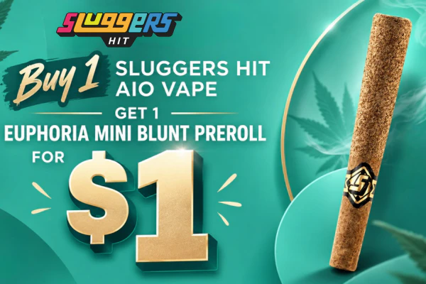 Sluggers Hit AIO Penny Deal — Buy 1 Vape, Get Euphoria Mini Blunt for $1