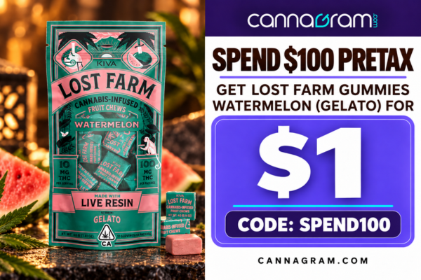 Spend $100 PRETAX, Get Lost Farm Gummies Watermelon (Gelato) for $1 Promotion codes and auto-applied deals work when all qualifying items and conditions are met. Be sure to add all required items, meet any order minimums, and include promo units. If you have questions or run into issues, contact dispatch by call/text or leave an order note before submitting.