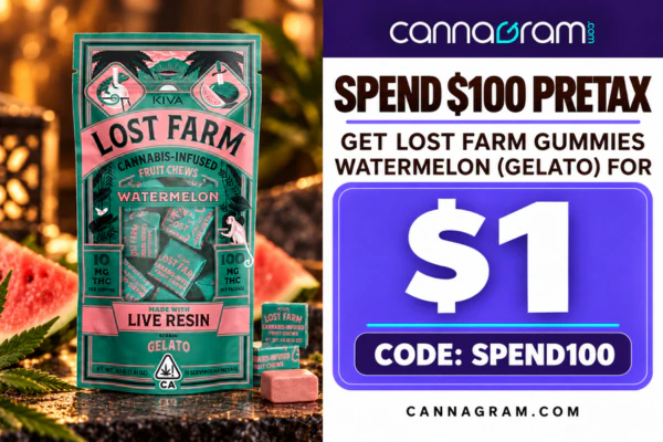 Spend $100 - Get Lost Farm Gummies Watermelon (Gelato) for $1