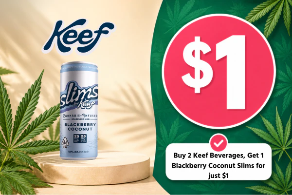 Buy 2 Keef Beverages, Get 1 Blackberry Coconut Slims for just $1