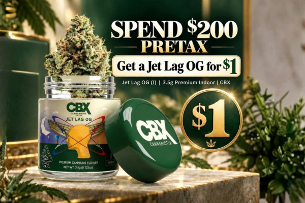 Spend $200 - Get Jet Lag OG (I) | 3.5g Premium Indoor | CBX for $1