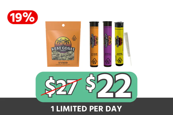 West Coast Treez 3.5g + 3 Prerolls Bundle — $22 (Save $5 | 19% Off)