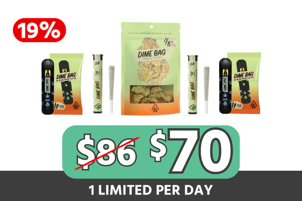Dime Bag Vape + Flower + Preroll Bundle — $70 (Save $16 | 19% Off)