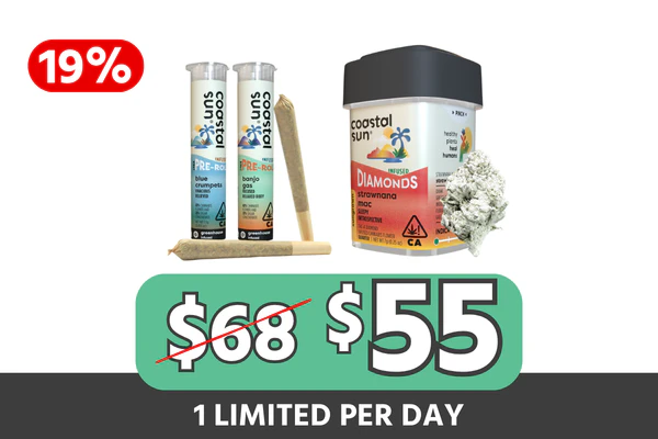 Coastal Sun Infused Flower + Preroll Bundle — $55 (Save $13 | 19% Off)