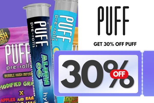 Get 30% off all Puff prerolls