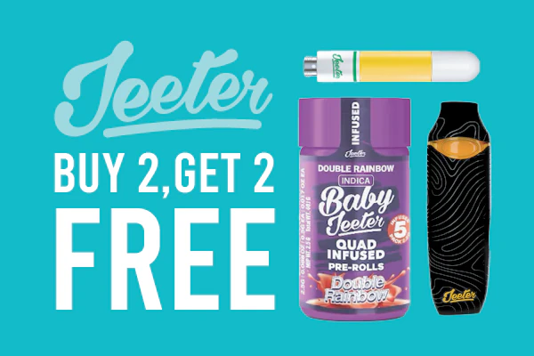 10/10/26: Jeeter Vapes & Prerolls Buy 2 Get 2