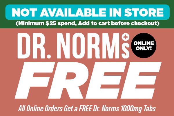 04/20/26: All Online Orders Get a FREE Dr. Norms MAX TAB 1000mg