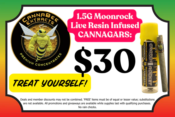 CANNABEE EXTRACTS Moonrock Live Resin 1.5g Cannagars: $30 ($10 OFF)