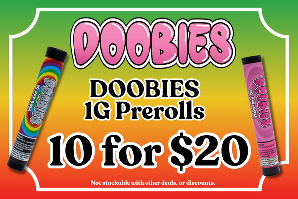 DOOBIES 1g prerolls:  10 for $20