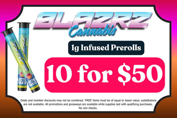 BLAZRZ 1g Infused Prerolls – Mix & Match: 10 for $50