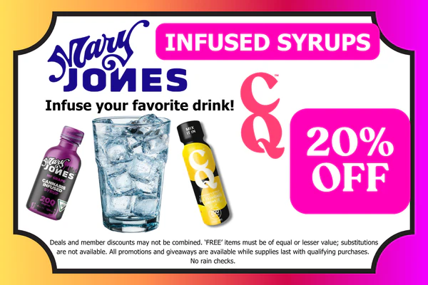 MARY JONES & CQ 200mg Syrups – Make your own drink!:  20% OFF