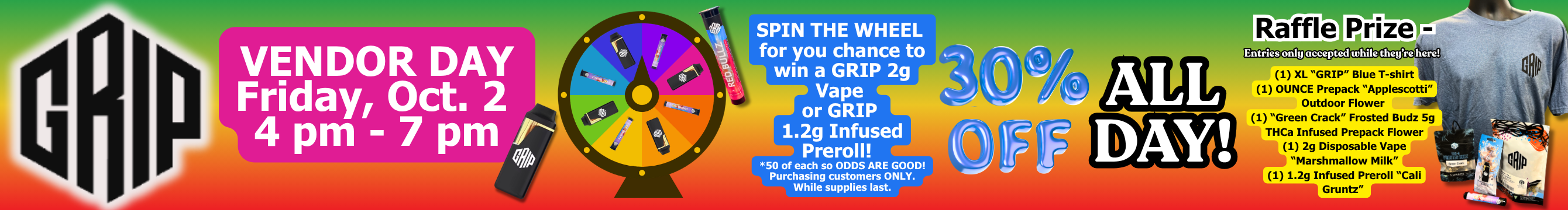 GRIP VENDOR DAY at FIRE ISLAND on OCT. 2, 2026 from 4 pm - 7 pm