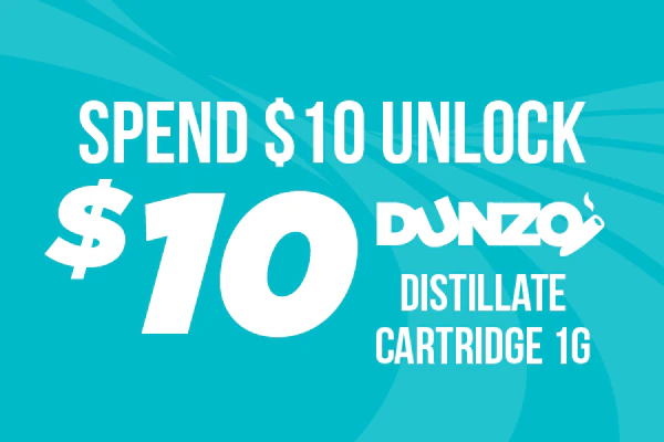  03/26/26: Unlock Deal: Spend $10 Get a Dunzo 510 Distillate Cartridge for $10