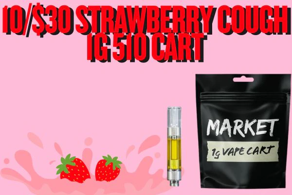 10/$30 Market Strawberry Cough 1g cart