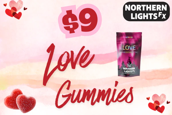 $9 Northern Lights Love 200mg Gummies