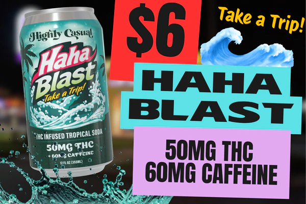 $6 Haha Blast 50mg THC 60mg Caffiene