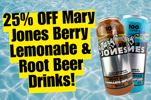 25% Off Mary Jones Berry Lemonade & Root Beer 100mg Drinks