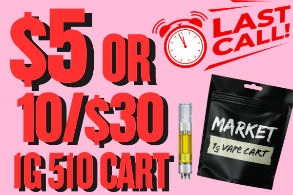 10/$30 Market Strawberry Cough 1g cart