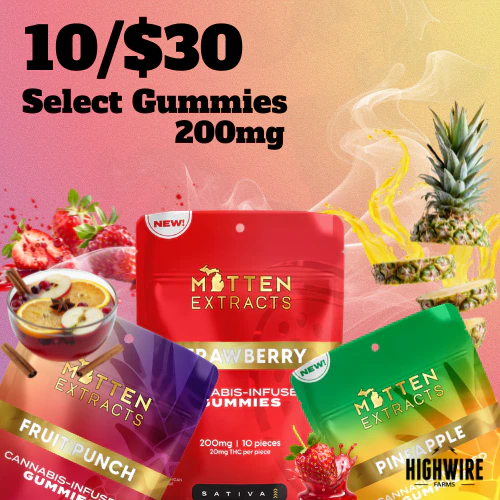 10/$30 Mitten Extracts Gummies 200mg