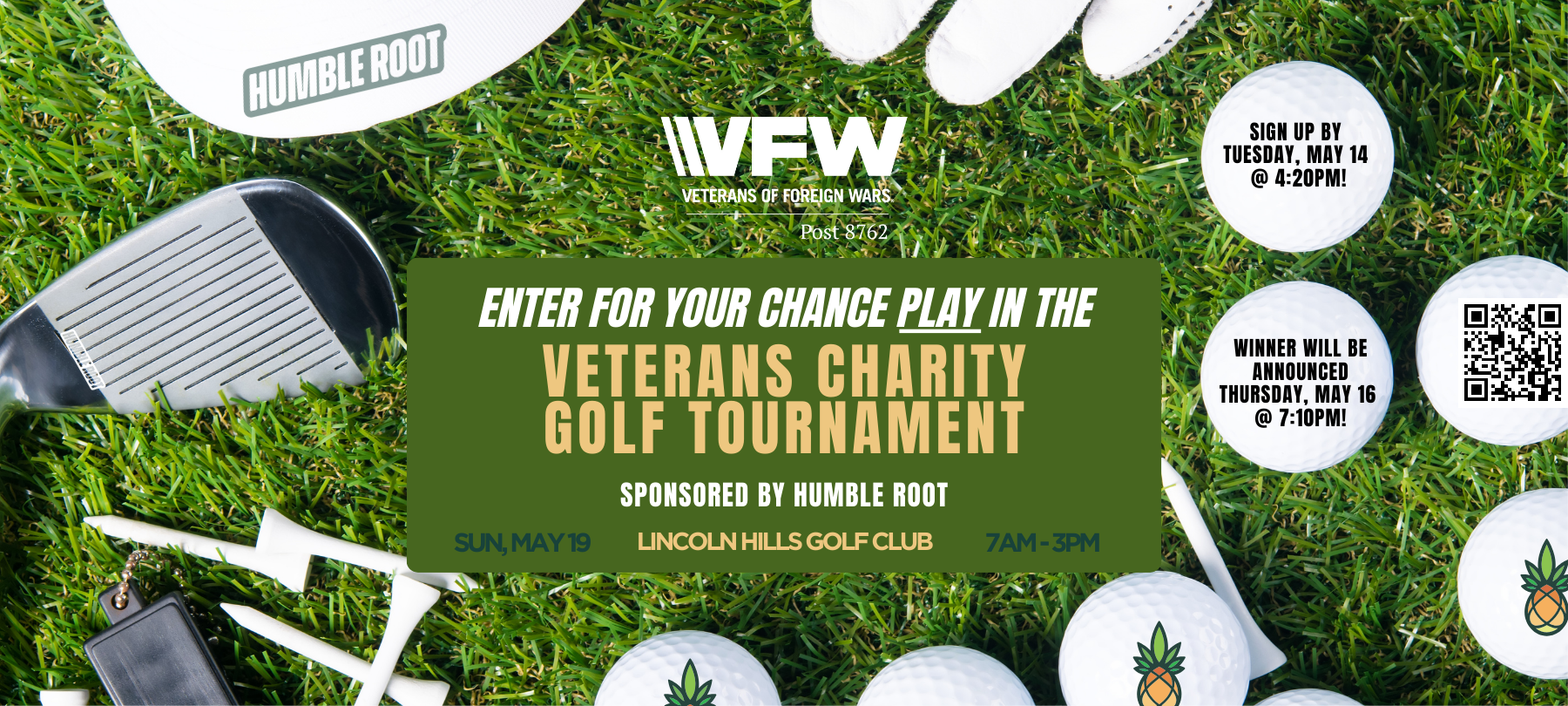 Enter for your chance to play in the Veterans Charity Golf Tournament
