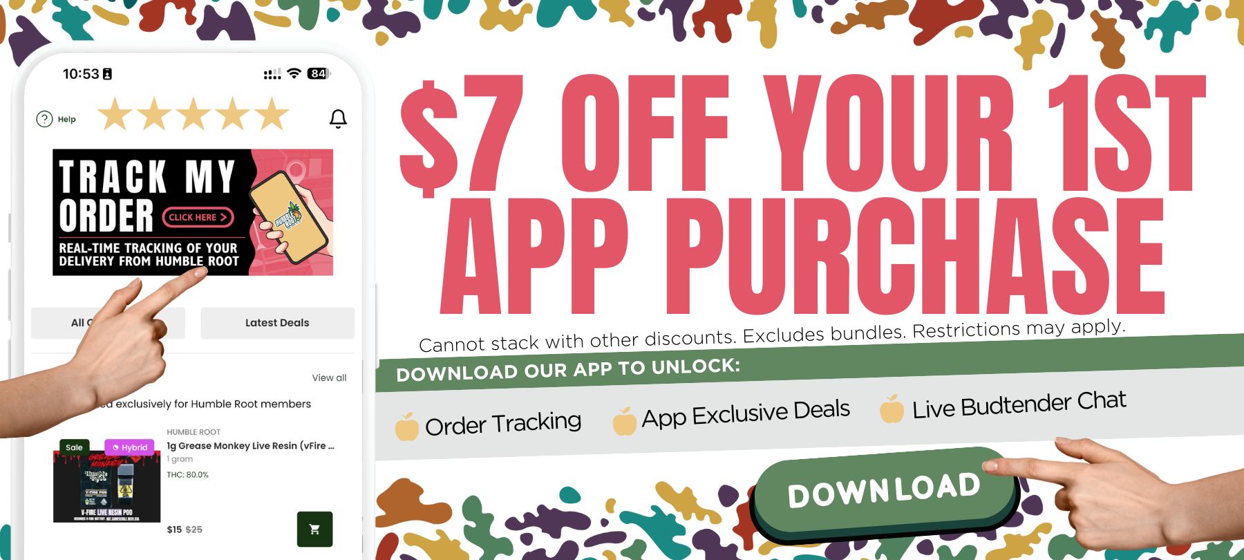 $7 off Your 1st App Purchase on our iPhone App