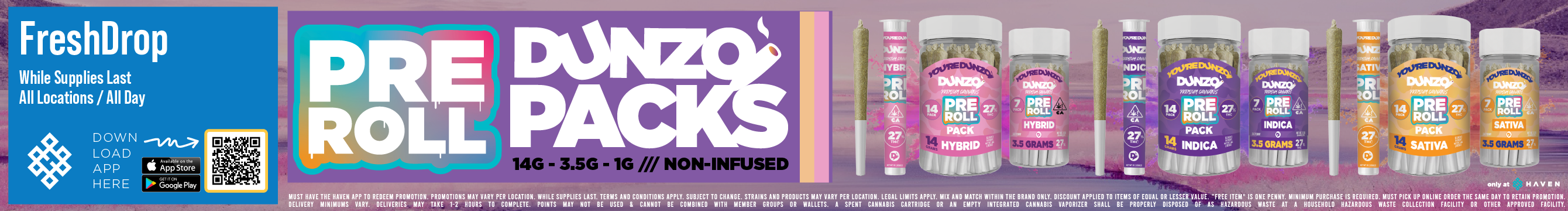 0700 Dunzo Pk prerolls freshdrop
