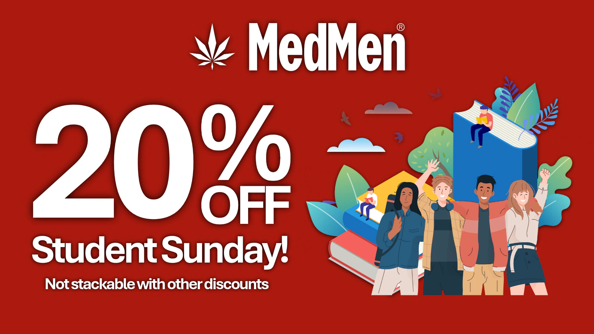 20% Off Student Sunday!