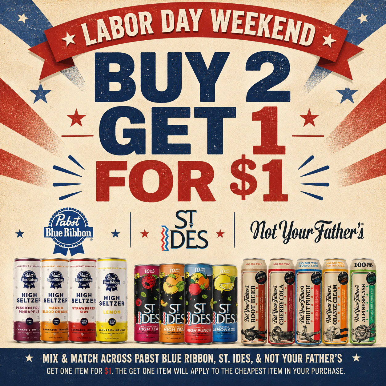 Buy 2 Get 1 St.Ides, Pabst & Not Your Father's
