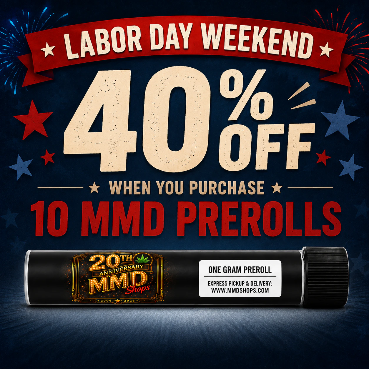 40% off 10 MMD Prerolls