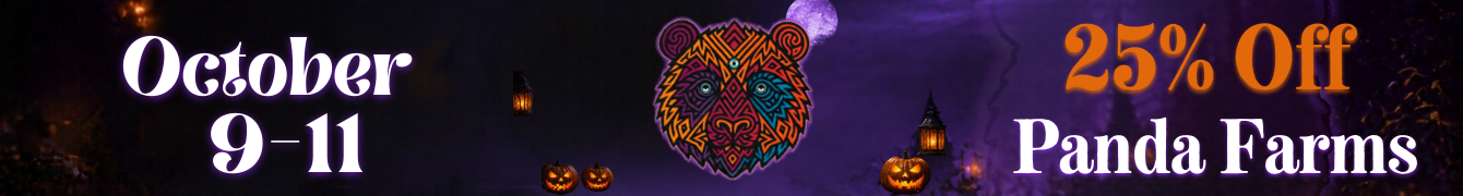 Shop Now. Oct 9-11: 25% Off Panda Farms
