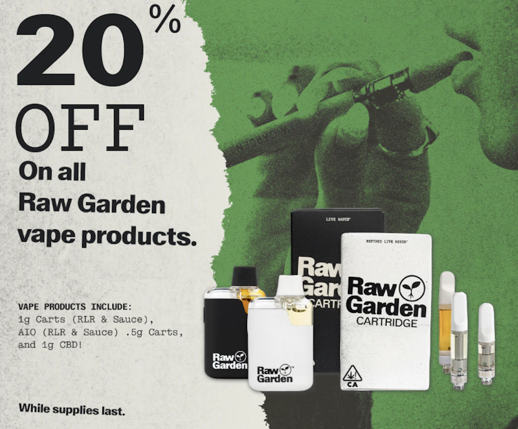 20% Off Raw Garden Vapes