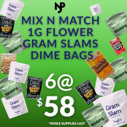 1g Flowers Gram Slams  Dime Bags 6 for $58